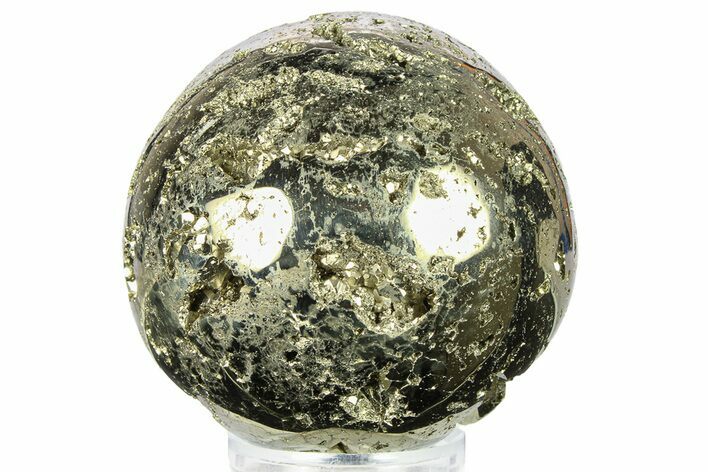 Polished Pyrite Sphere - Peru #302278